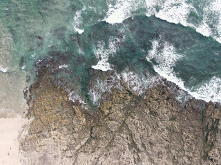 Waves breaking on the rocks in Costa Rica