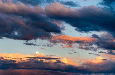 Sky Replacement-Skyscape of the Moon and Storm Clouds