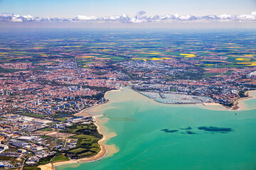 La Rochelle, Ré and Oléron island in atlantic ocean aerial view - obrazy, fototapety, plakaty