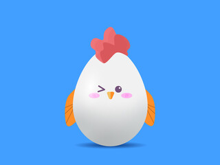 easter egg with cute chicken
