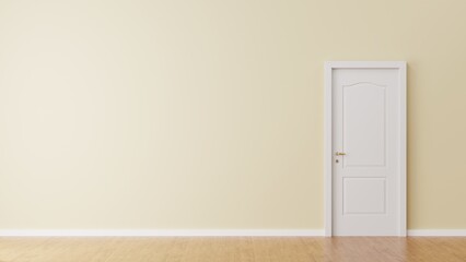 Empty wall for copy space in modern interior living room, minimal style. 3D rener illustration.