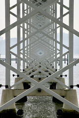 abstract view on the pillars of a bridge