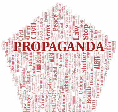 Propaganda word cloud. Vector made with the text only.