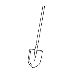 Shovel vector illustration, hand drawing doodles