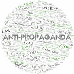 Anti-Propaganda word cloud. Vector made with the text only.