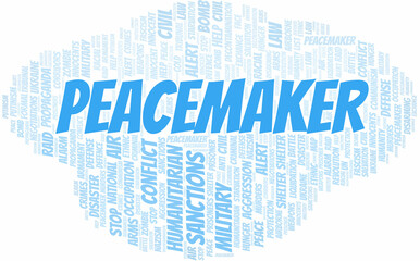 Fototapeta premium Peacemaker word cloud. Vector made with the text only.