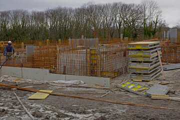 Housing construction on a building site Halle an der Saale