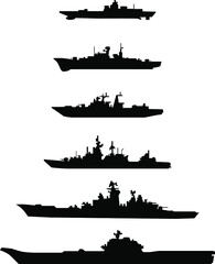 russian military war ships moskva icons vector image.