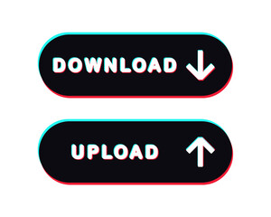 Download upload button sign. Vector illustration