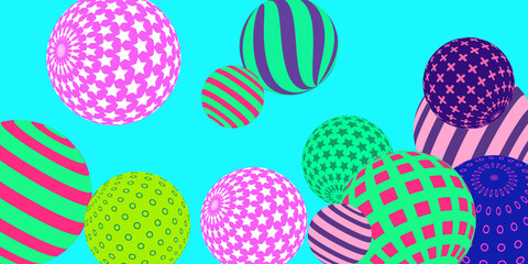 Retro 3d illustration abstract balls, great design for any purposes.  Modern cover concept. Modern art isolated vector graphic. Abstract bright wallpaper. 3d geometric shape  illustration.