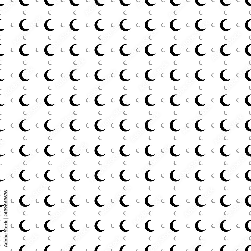 Poster square seamless background pattern from black moon symbols are different sizes and opacity. the patt