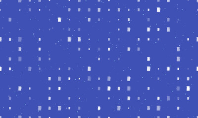 Seamless background pattern of evenly spaced white kettle symbols of different sizes and opacity. Vector illustration on indigo background with stars