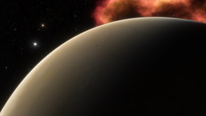 Naklejka premium Abstract planets and space background