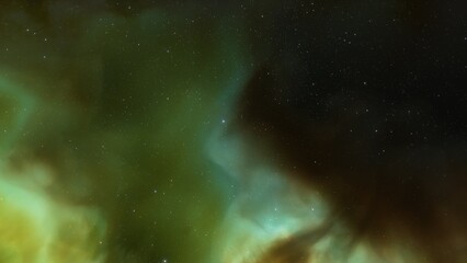 Realistic cosmos and color nebula. Colorful galaxy. 3d illustration