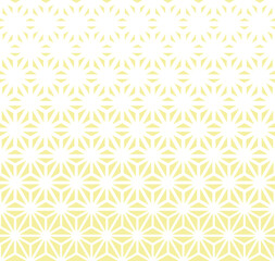 Yellow halftone pattern on white background. Linear halftone backdrop. Isolated vector illustration on white background.