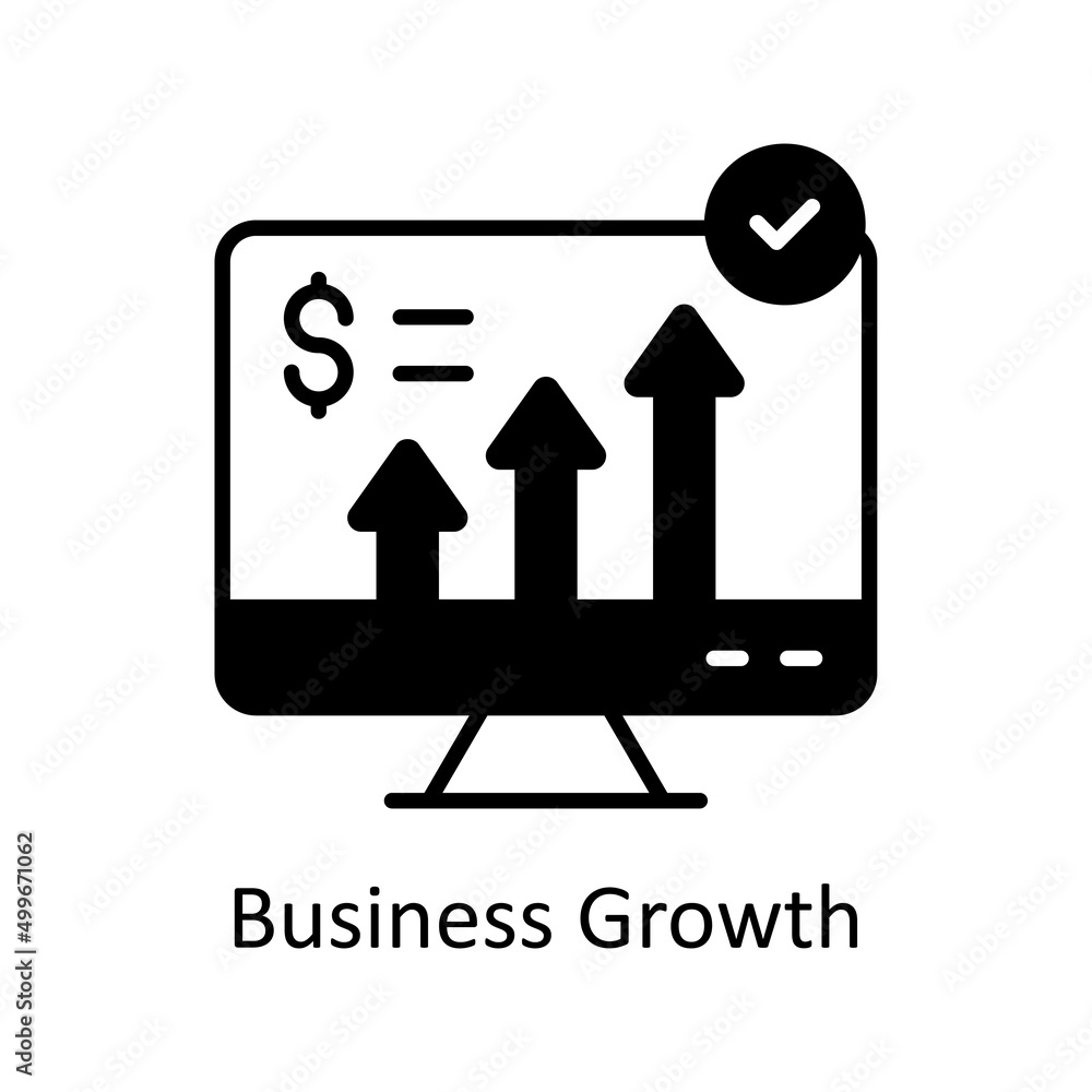 Poster business growth vector solid icon for web isolated on white background eps 10 file