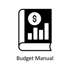 Budget Manual  vector Solid icon for web isolated on white background EPS 10 file