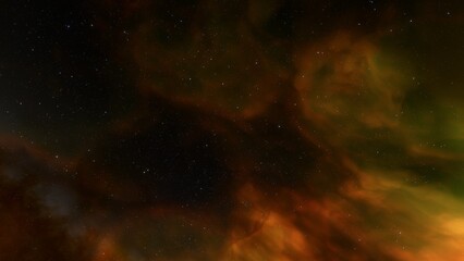 Realistic cosmos and color nebula. Colorful galaxy. 3d illustration