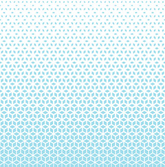 Blue halftone pattern on white background. Linear halftone backdrop. Isolated vector illustration on white background.
