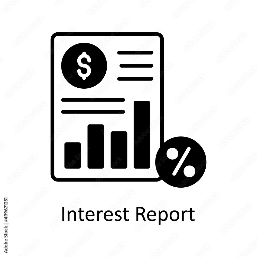 Poster interest report vector solid icon for web isolated on white background eps 10 file