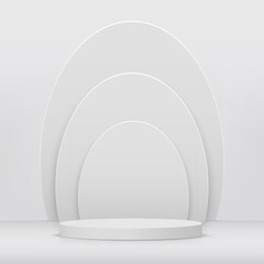 Abstract background with white color podium for presentation. Vector