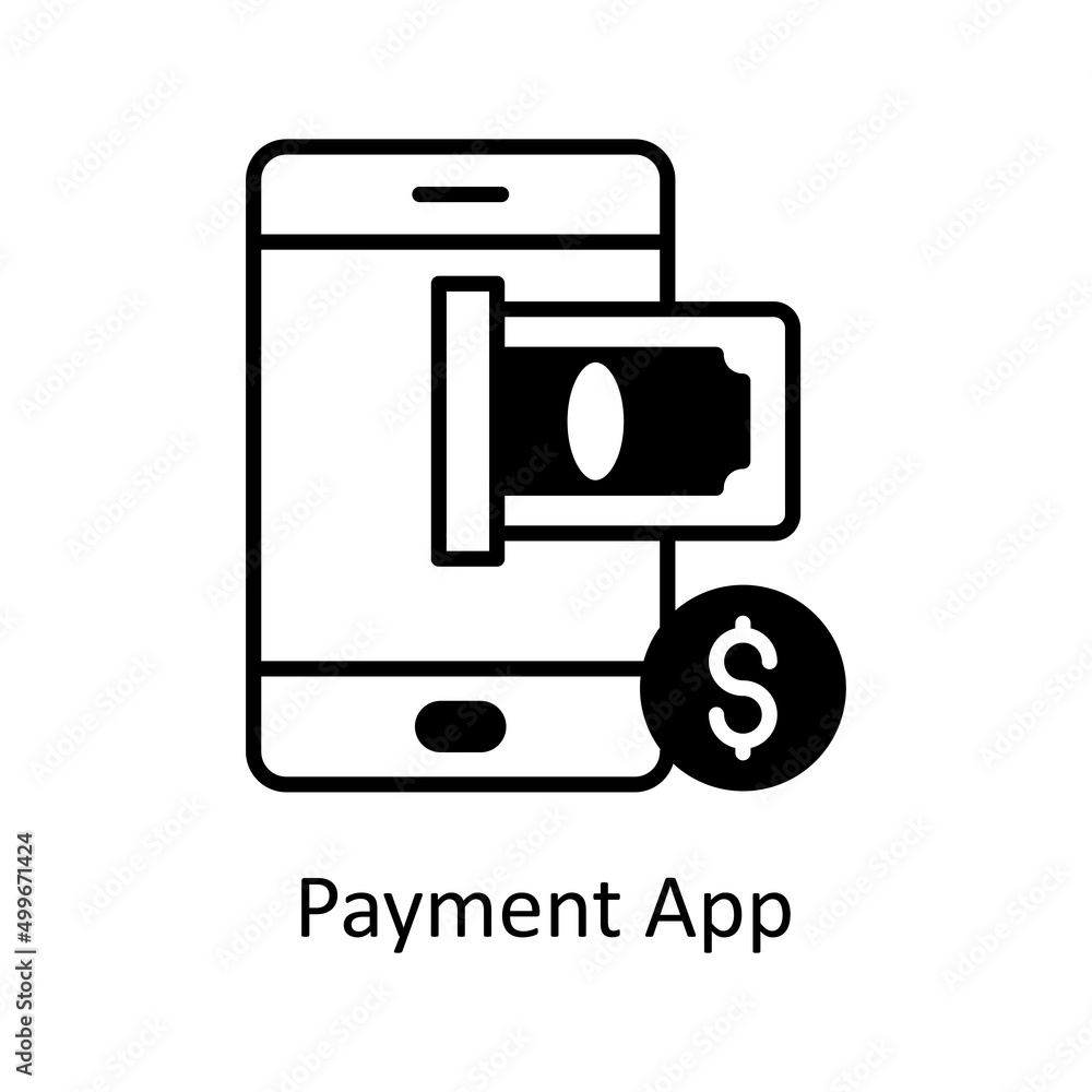 Poster payment app vector solid icon for web isolated on white background eps 10 file