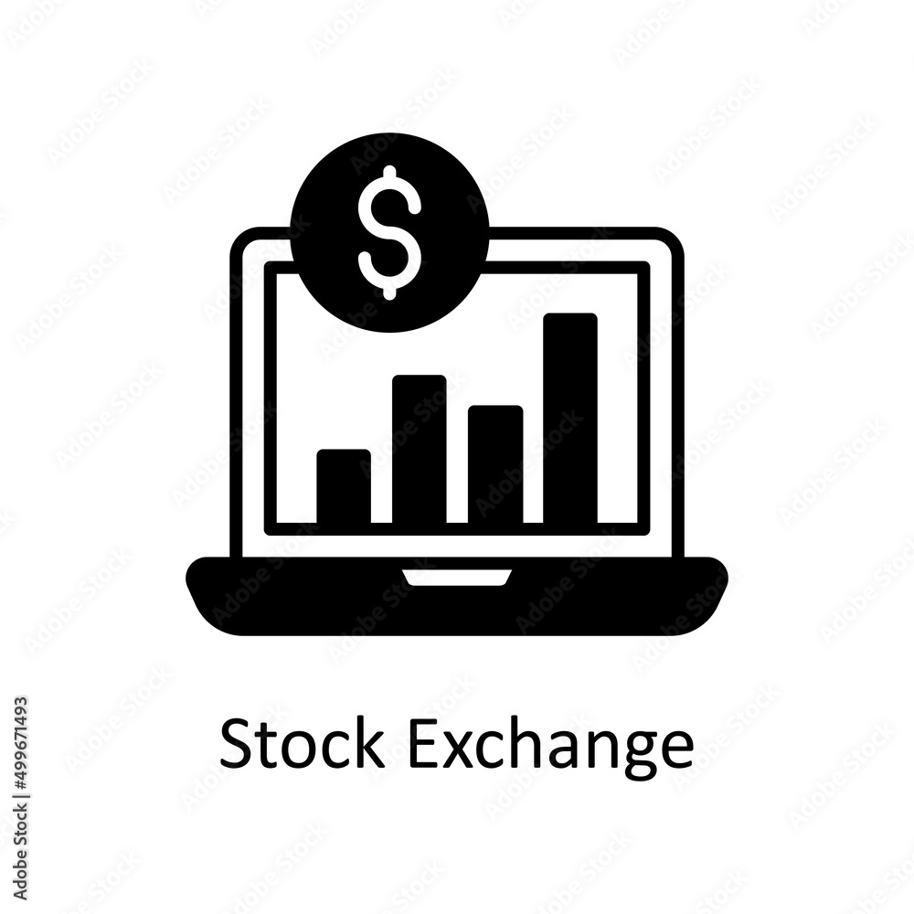 Poster stock exchange vector solid icon for web isolated on white background eps 10 file