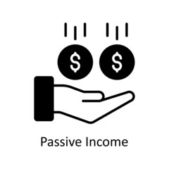 Passive Income vector Solid icon for web isolated on white background EPS 10 file
