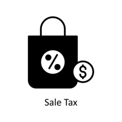 Sale Tax vector Solid icon for web isolated on white background EPS 10 file