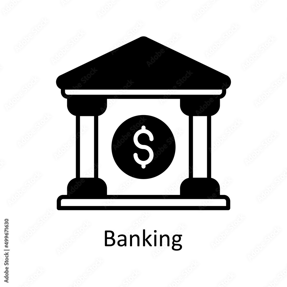Poster banking vector solid icon for web isolated on white background eps 10 file