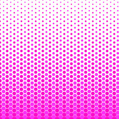 Red and pink hexagon halftone pattern on white background. Linear halftone backdrop. Isolated vector illustration on white background.