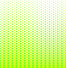 Yellow and green halftone pattern on white background. Linear halftone backdrop. Isolated vector illustration on white background.