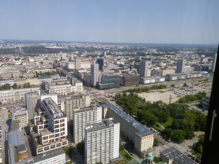 Centrum Warszawy, skrzyżowanie ul. Świętokrzyska i Marszałkowska, stolica Polski 