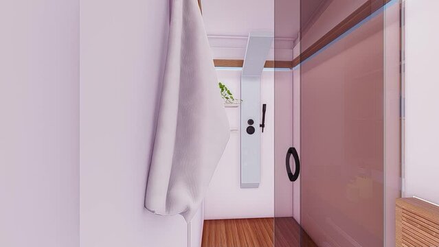 modern mobil house shower k animation