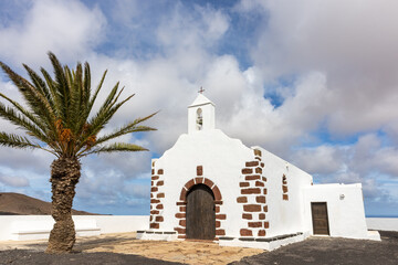 Church near Tinajo on Lanzarote, Canary Islands
