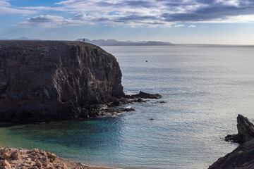 Playa de Papagayo beach on Lanzarote island, Canary Islands