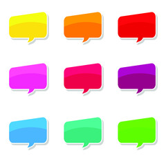 cartoon speech bubbles on yellow background Different doodle forms for your text, dialogs icon vector Blank with text place. different hand drawn shapes isolated hand drawn speech bubbles isolated. 