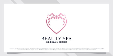 Beauty spa logo design with creative element