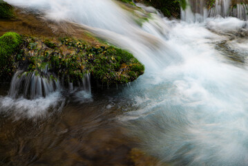 Fototapeta premium Small waterfall cleam mountain river