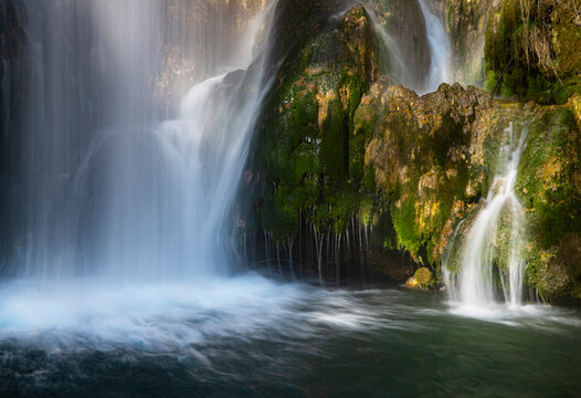 Small waterfall cleam mountain river