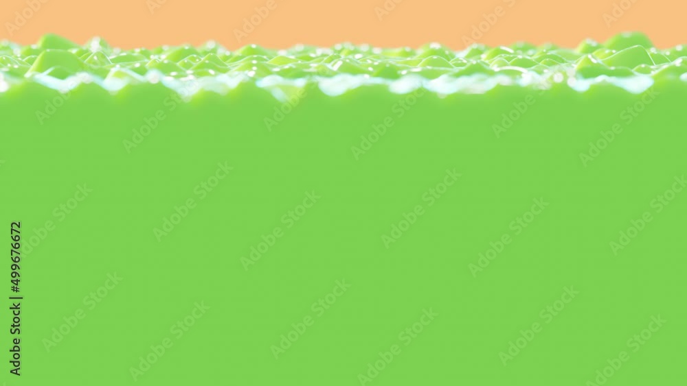 Aufkleber realistic dof camera 3d animation of the draining splashing green apple fruit milk or yogurt rendere