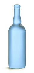 light blue glass bottle on white background