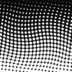 White and black circles, gradient halftone background. Vector illustration.