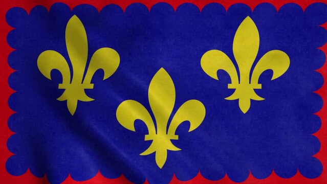 Berry flag, France, waving in wind. Realistic flag background