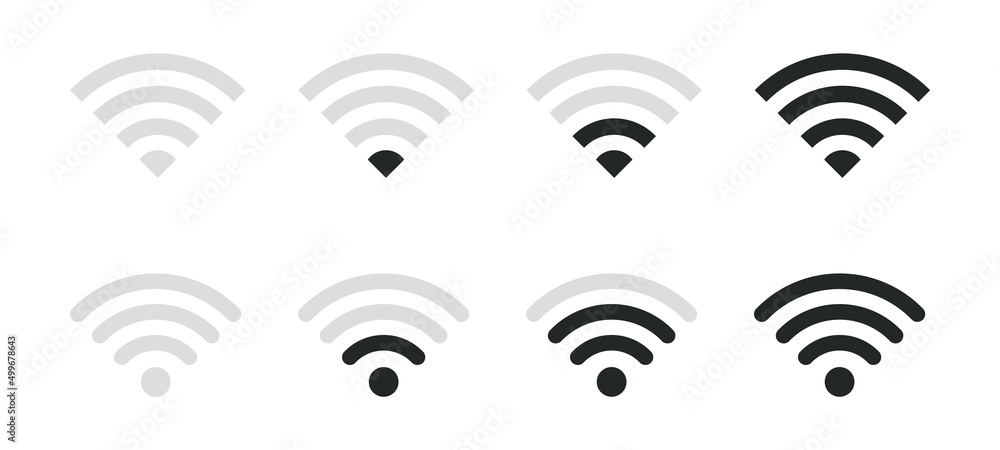 Poster set of wifi icons. connection and internet icon signal. vector wi-fi signal black. wireless icon set