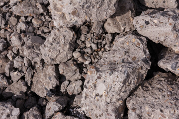 Background of hardened stones made of concrete