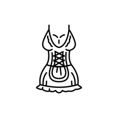 Maid sexy costume color line icon. Pictogram for web page