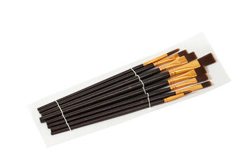 Set of  paintbrushes for oil or acrylic painting isolated on white background with clipping path