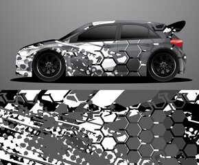 Rally car decal graphic wrap vector, abstract background
