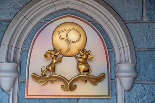 Gus and Jaq Gold Statue 50th Anniversary Disney